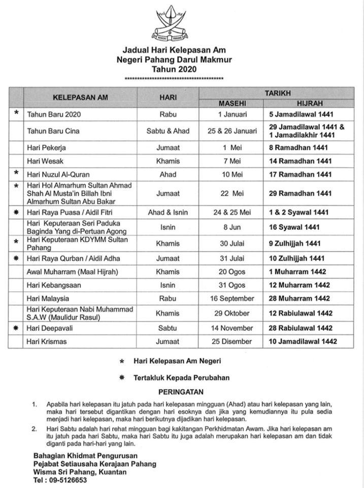 Hari Kelepasan Am 2020 Korporat Suk Terengganu Facebook
