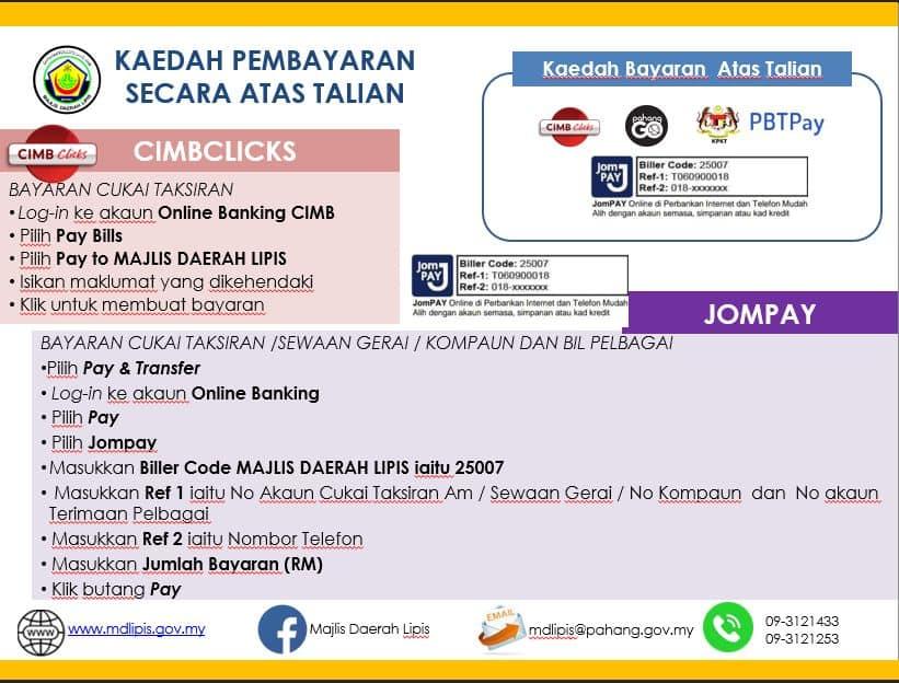 Cara bayar cukai taksiran online